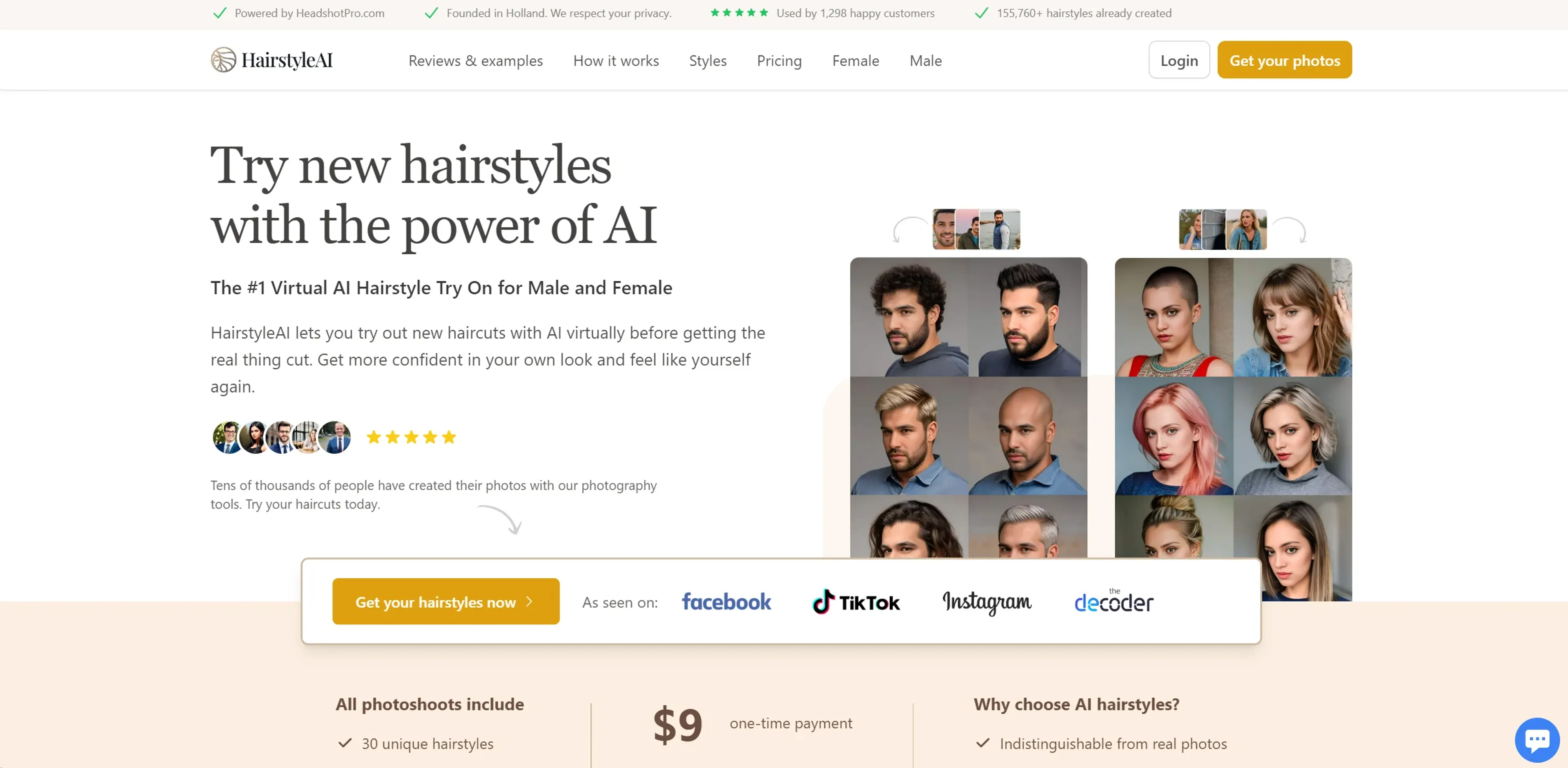 HairstyleAI product screenshot